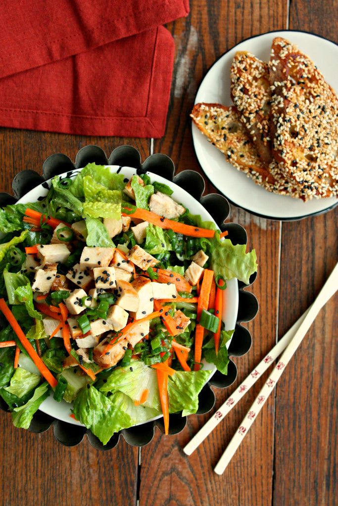 Asian Chicken Salad with Ginger Soy Dressing