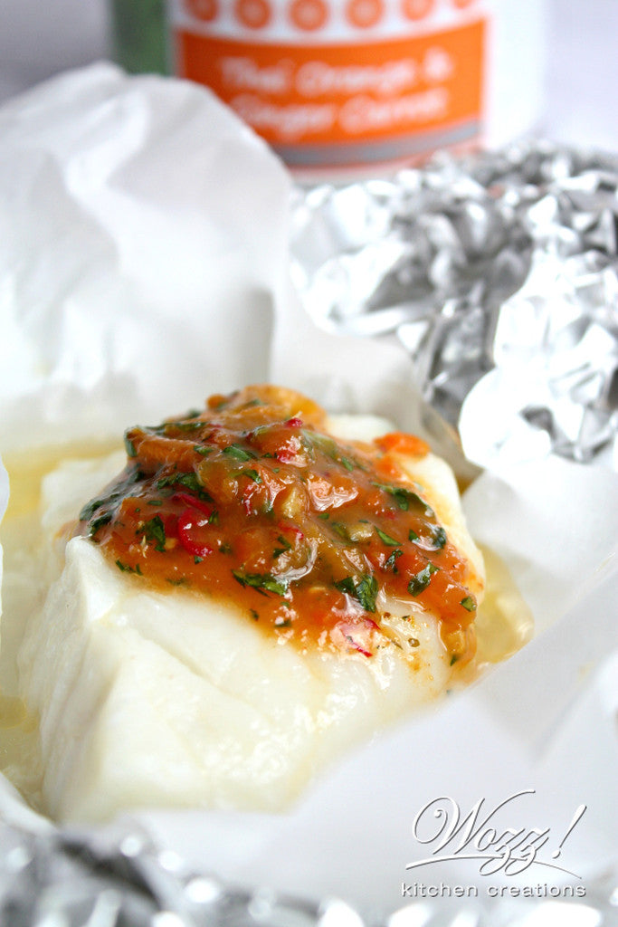 Baked Cod with Thai Orange Ginger Sauce