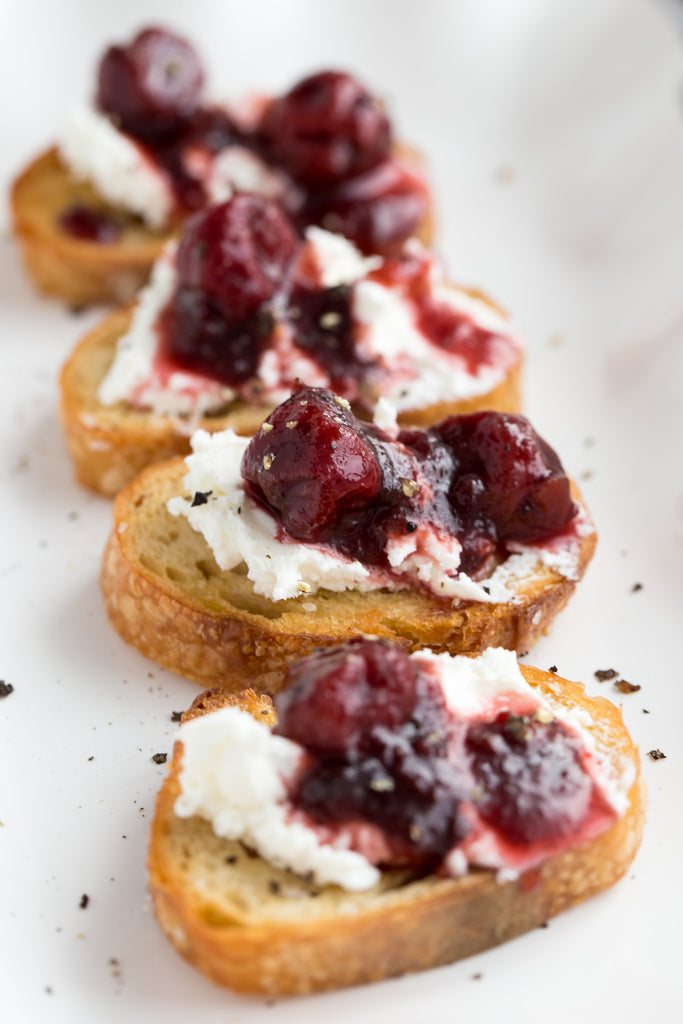 Cherry Spread and Goats Cheese Crostini |  Wozz! Kitchen Creations
