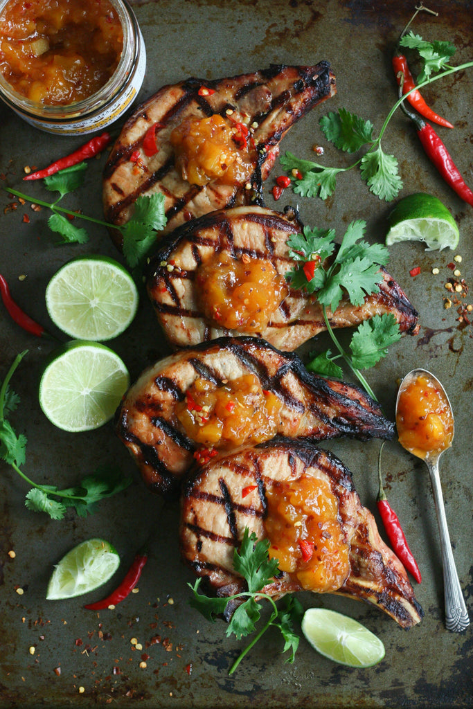 Grilled Pork Chops with Mango Chutney | Wozz! Kitchen Creations