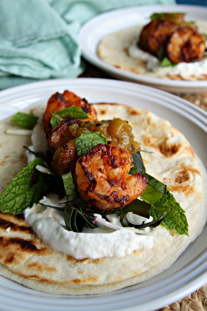 Grilled Shrimp Tacos with Jamaican Jerk Pineapple Chutney