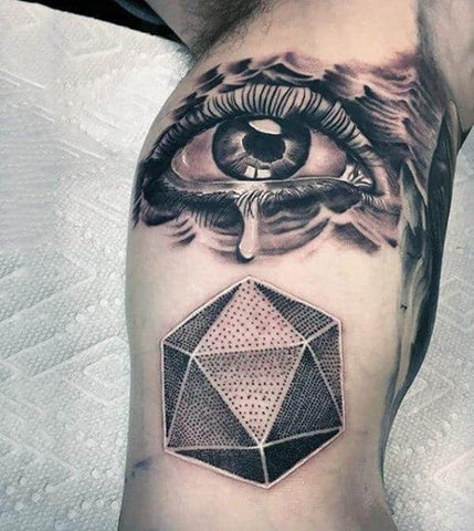 Tatouage Oeil qui pleure mollet