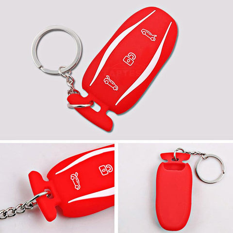 Silicone Key Fob cover with key chain for model S