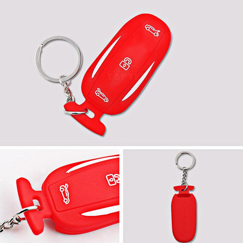 Silicone Key Fob cover with key chain for model X