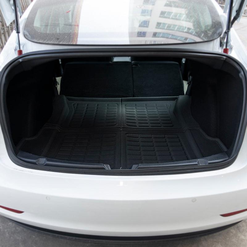 Mixsuper Model 3 Front and Rear Trunk Organizer All Weather Trunk Liner Durable TPO Cargo Storage Mat for Tesla Model 3,2 Pack