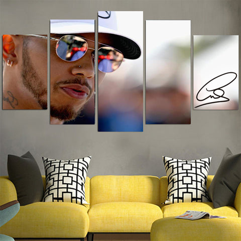 Lewis Hamilton Autographed Canvas