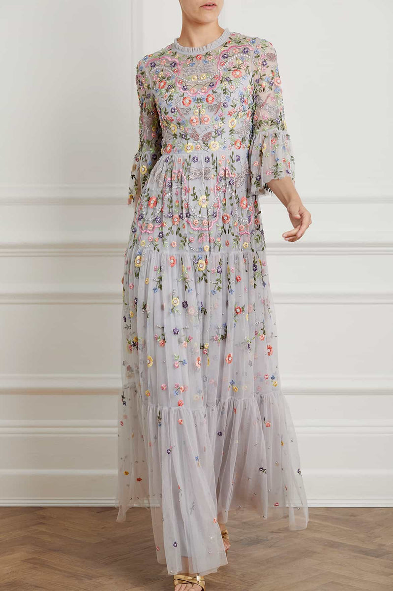 needle and thread dragonfly garden maxi dress