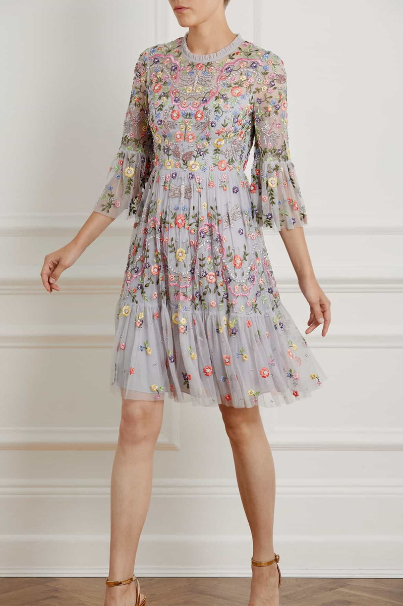 dragonfly garden midi dress