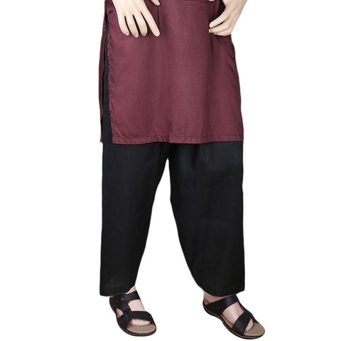 Men's 100% Cotton Shalwar - Black - test-store-for-chase-value