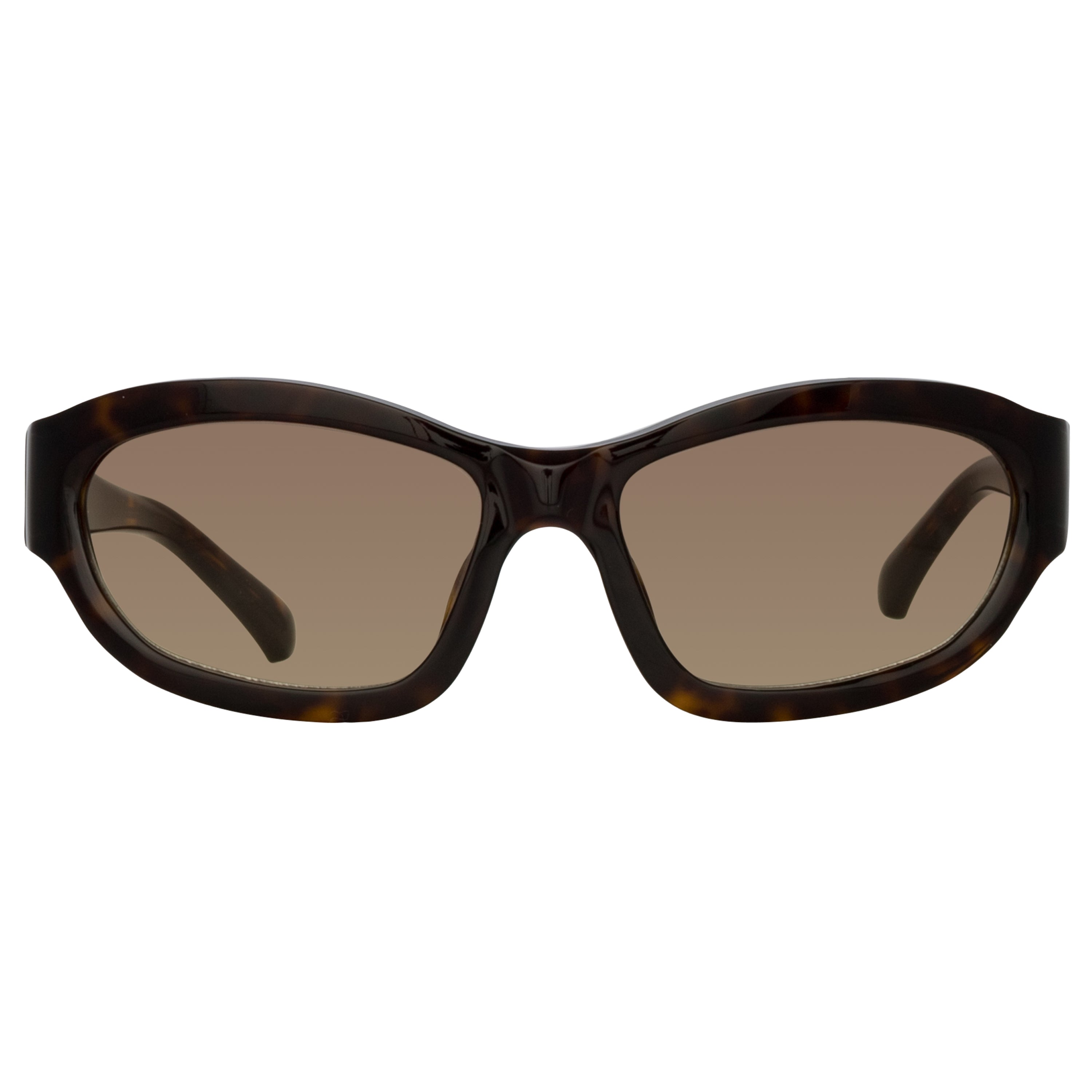 Dries Van Noten Wrap Sunglasses in Dark Tortoiseshell