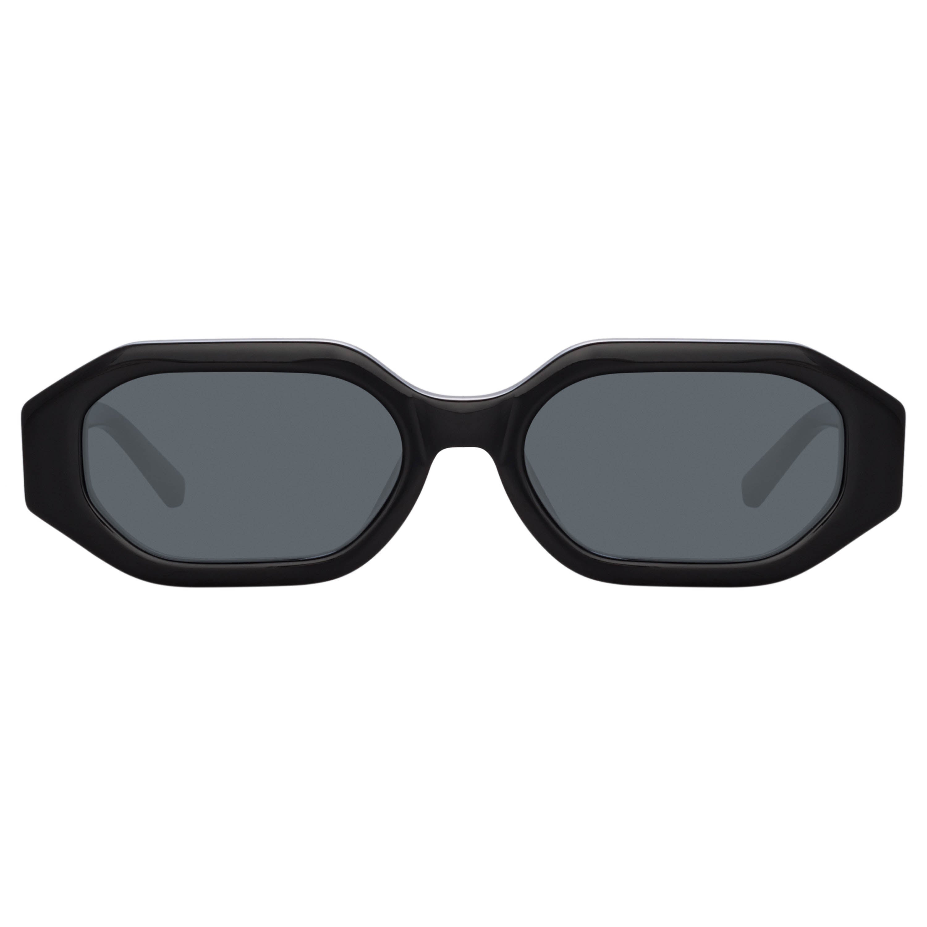 The Attico Irene Angular Sunglasses in Black