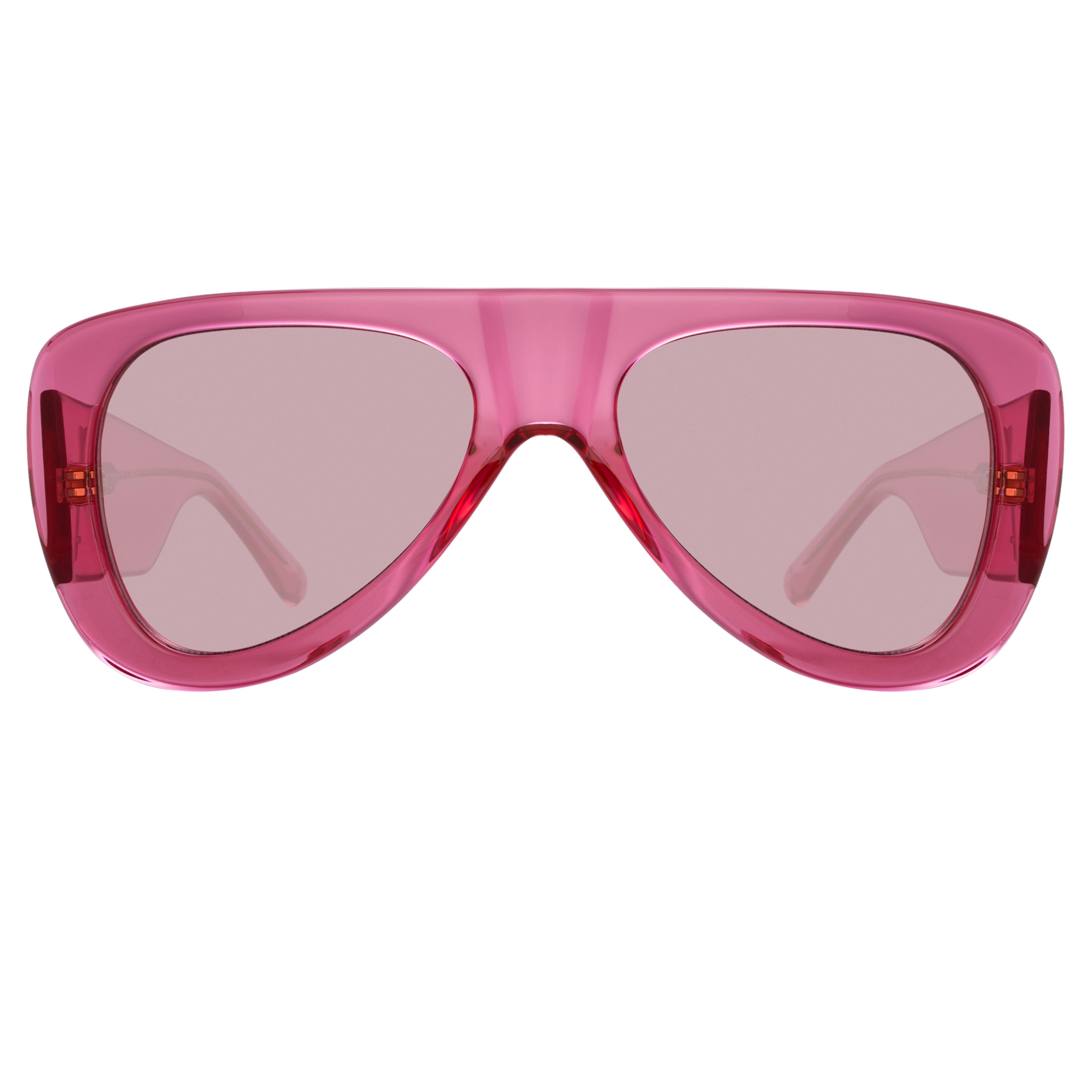 The Attico Edie Aviator Sunglasses in Strawberry