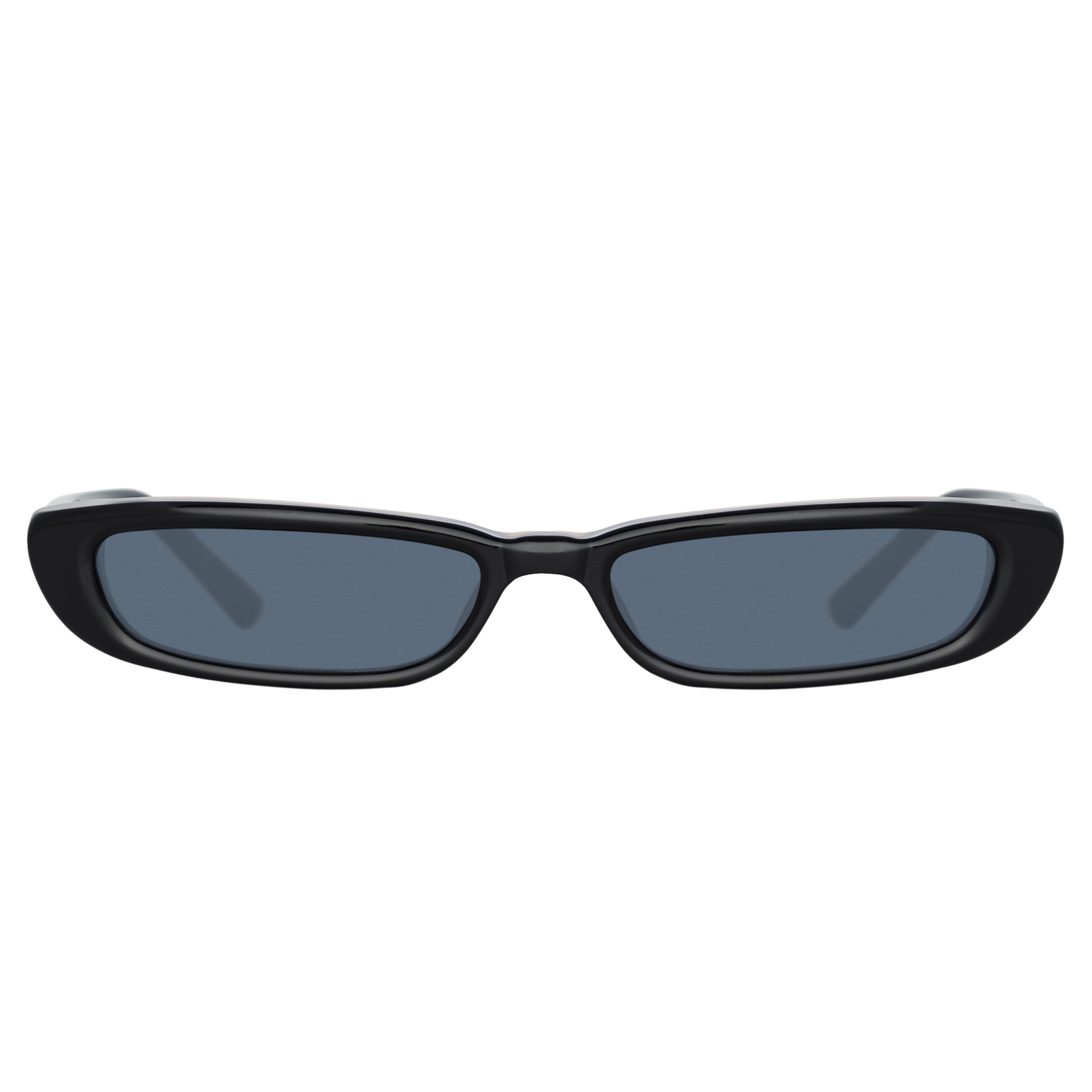 The Attico Thea Angular Sunglasses in Black