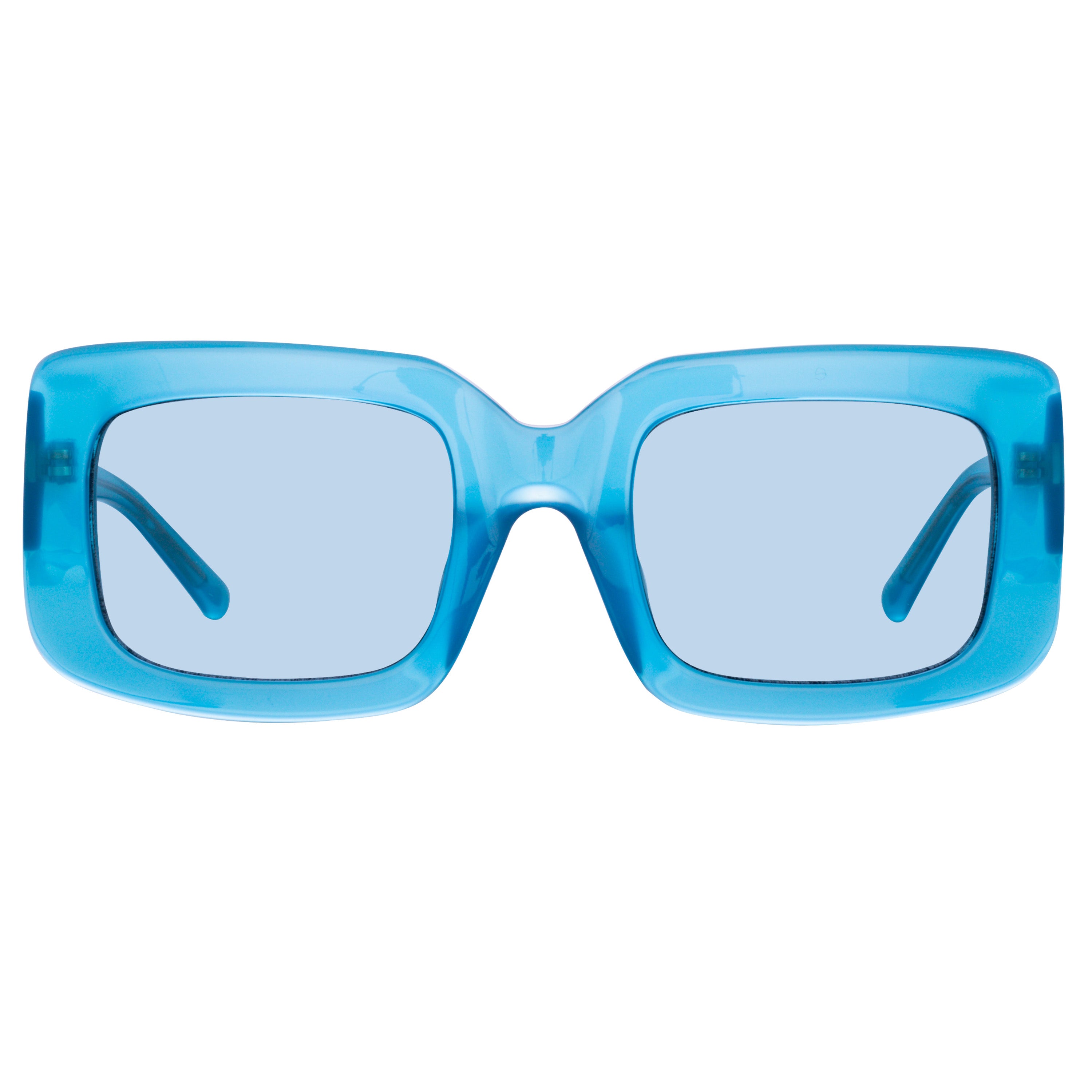 The Attico Jorja Rectangular Sunglasses in Turquoise