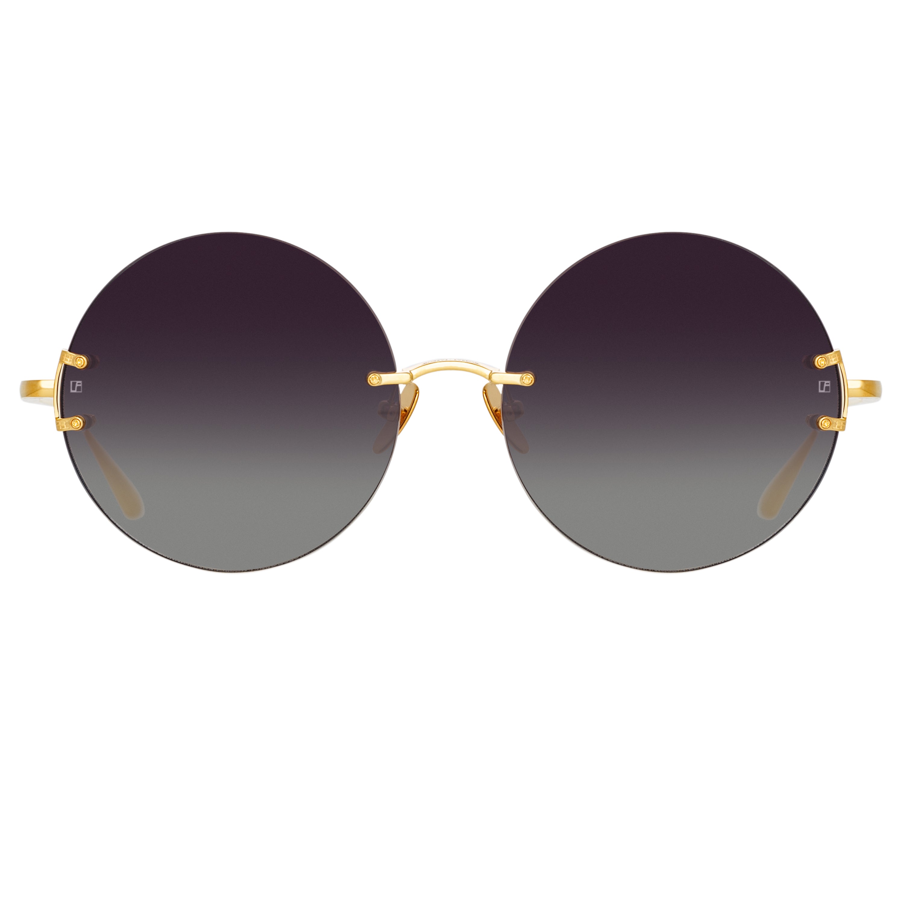 Lotus Round Sunglasses in Yellow Gold