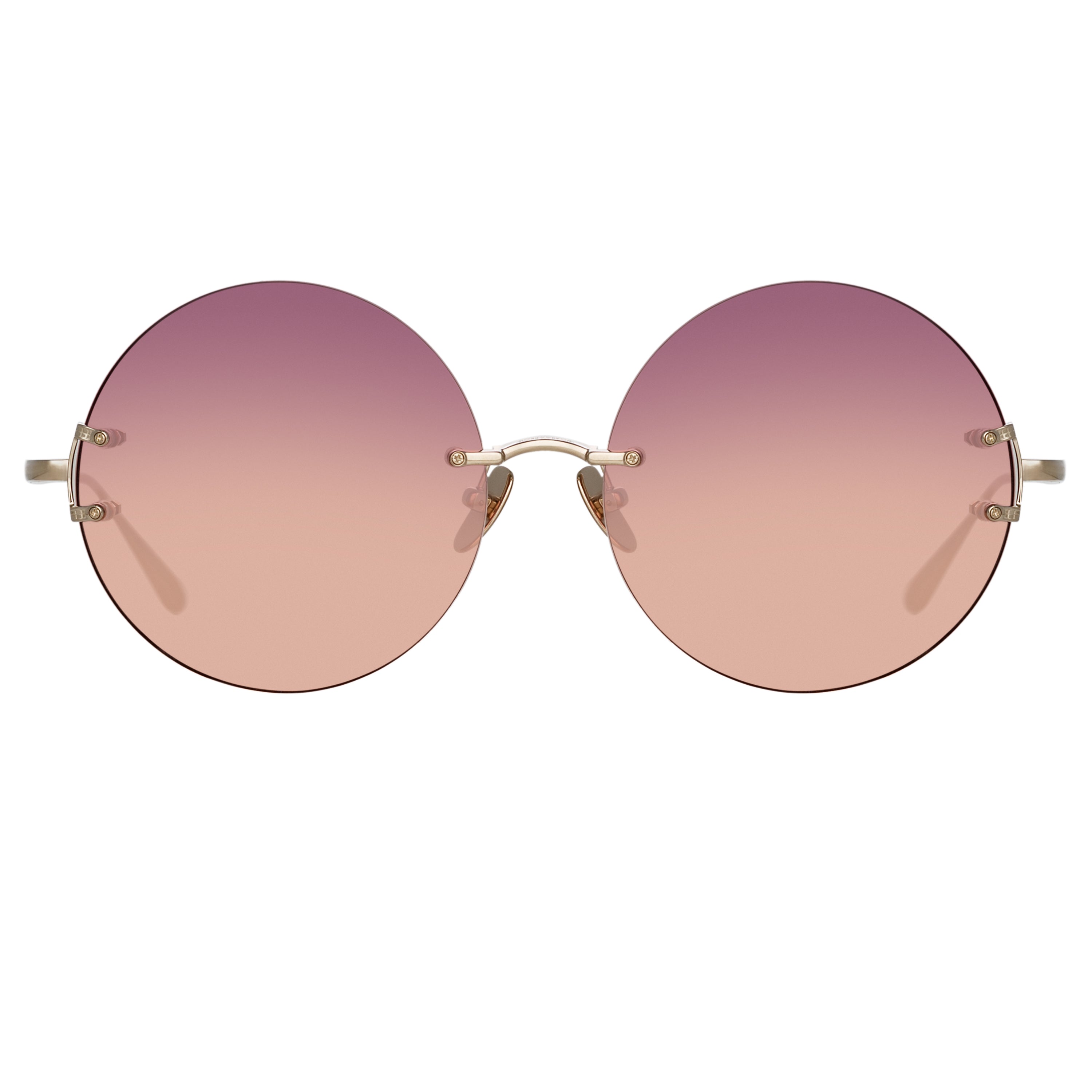 Lotus Round Sunglasses in Light Gold