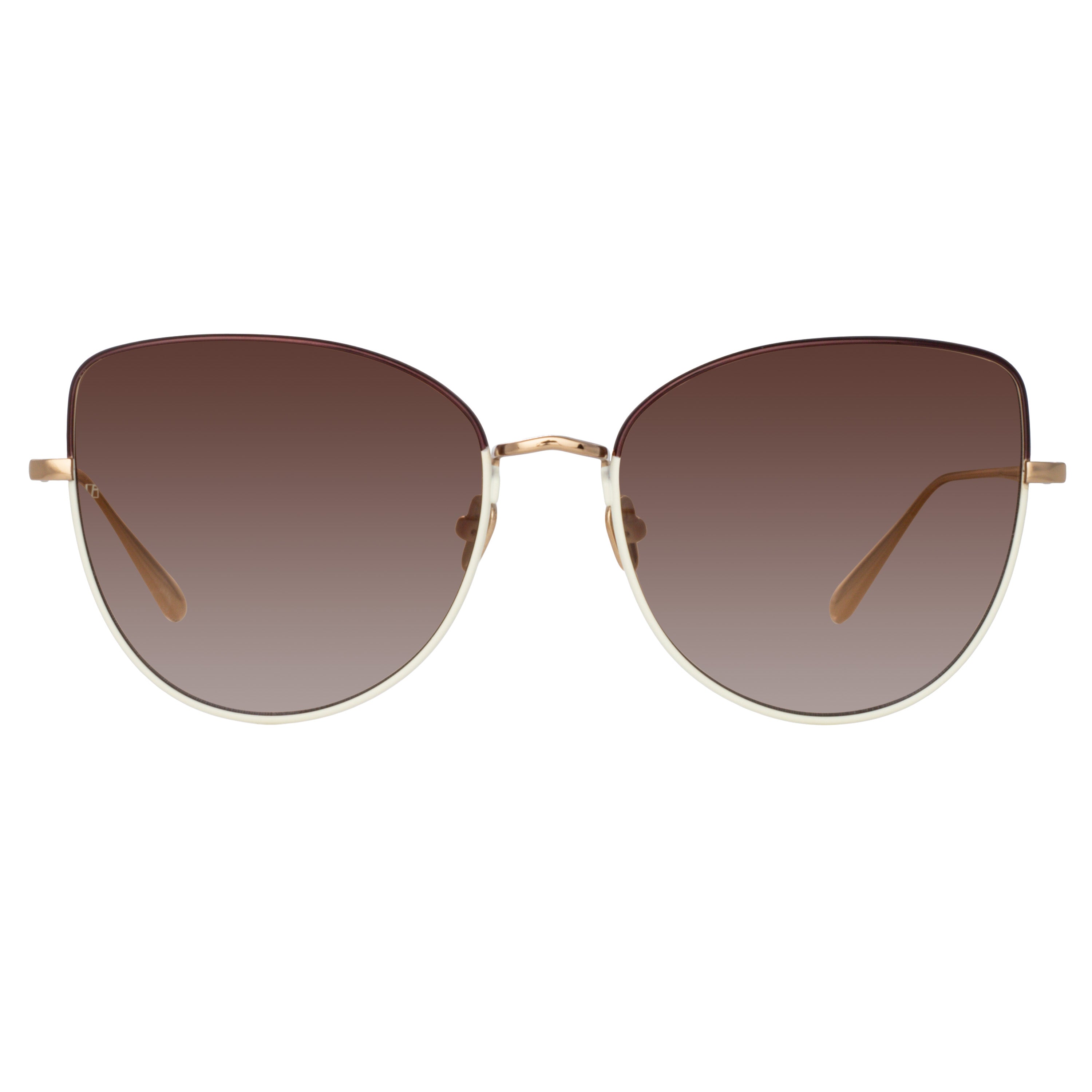 Eloise Cat Eye Sunglasses in Mocha and Light Gold