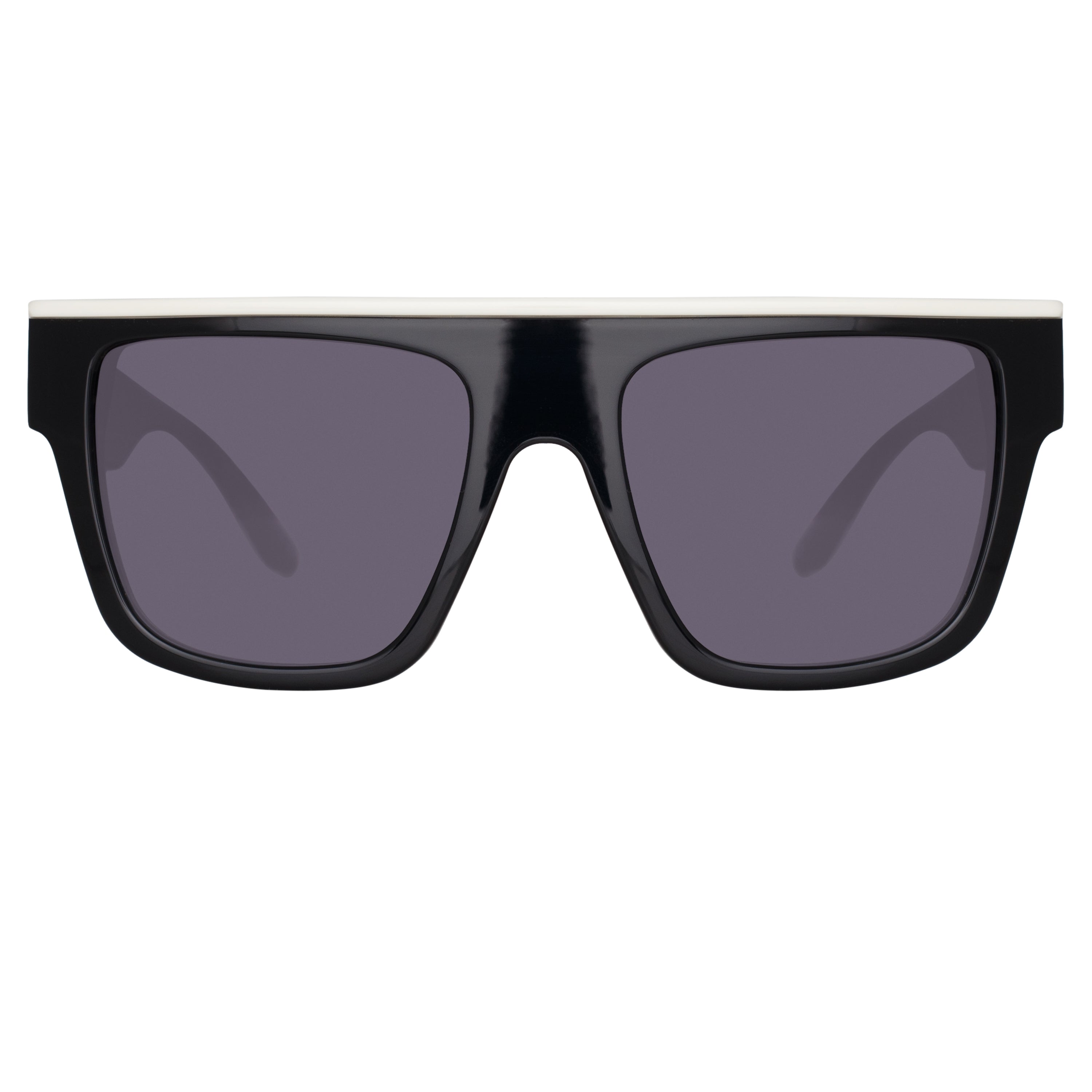 Magda Butrym x LF Flat White Top Sunglasses in Black