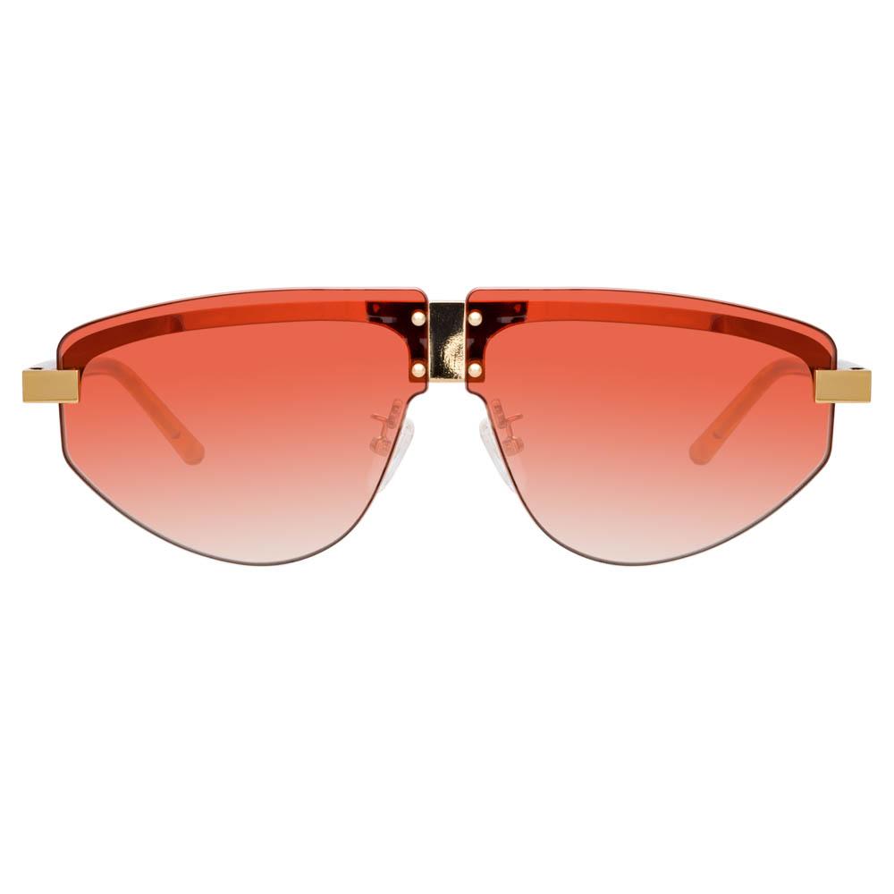 Matthew Williamson Hyacinth Aviator Sunglasses in Light Gold Tone