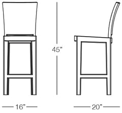 Aria Barstool Sizes Image