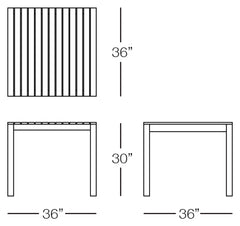 Cali Square Dining Chair Sizes Image