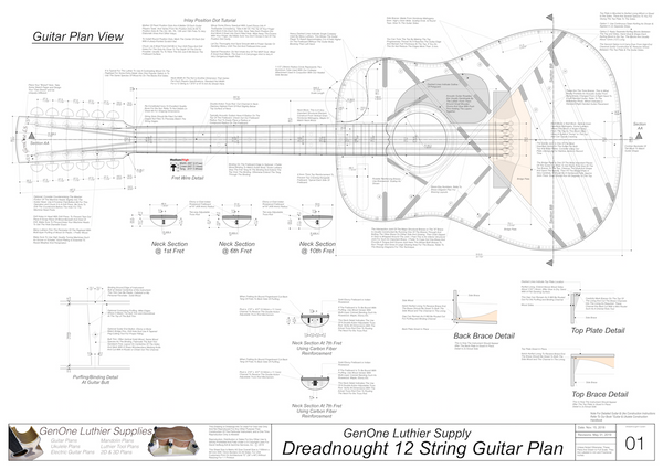 12-String Acoustic Guitar Plans - GenOne Luthier Services