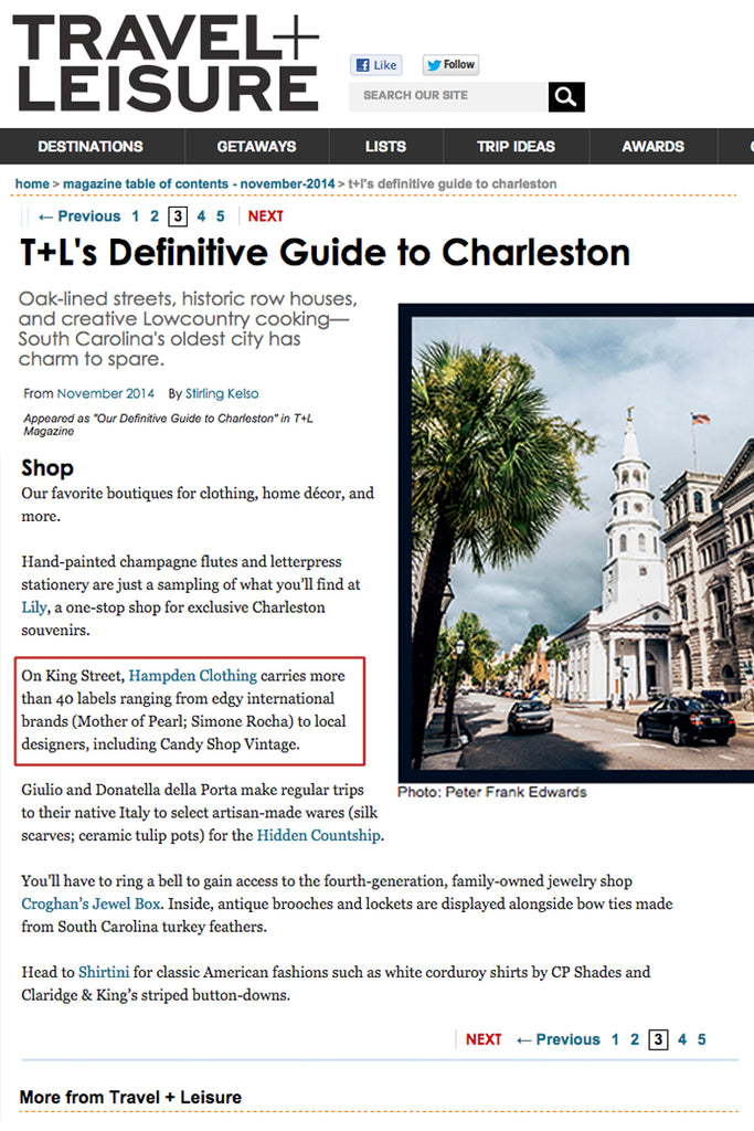 Travel + Leisure.com - Definitive Guide to Charleston - Jan 2014