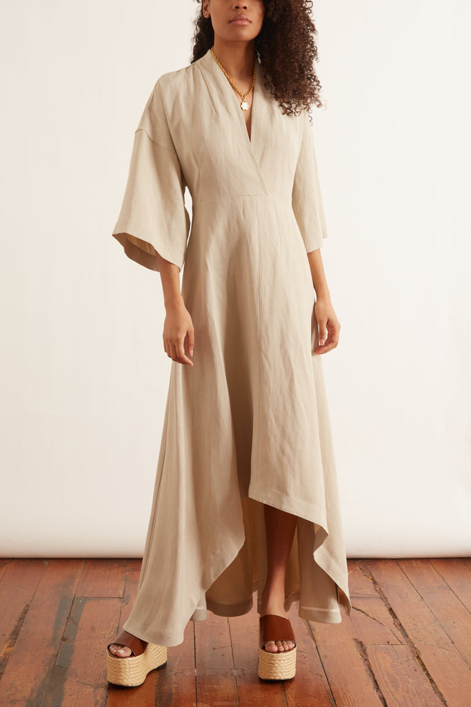 linen high low dress