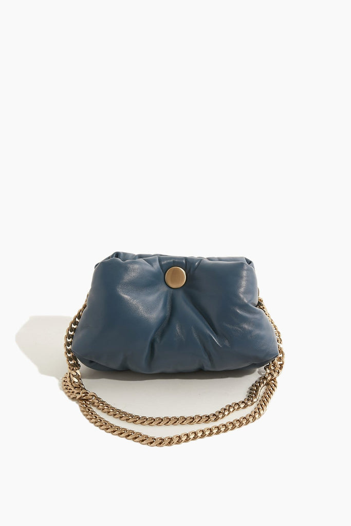 Small Puffy Chain Tobo Shoulder Bag in Dusty Blue
