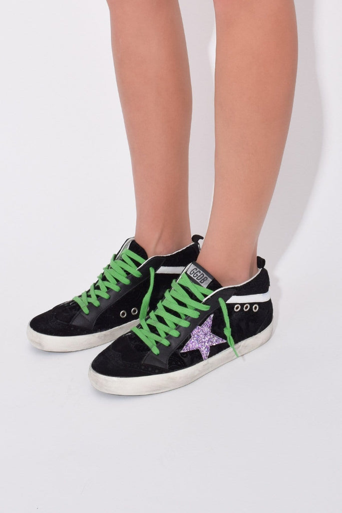 golden goose black velvet sneakers