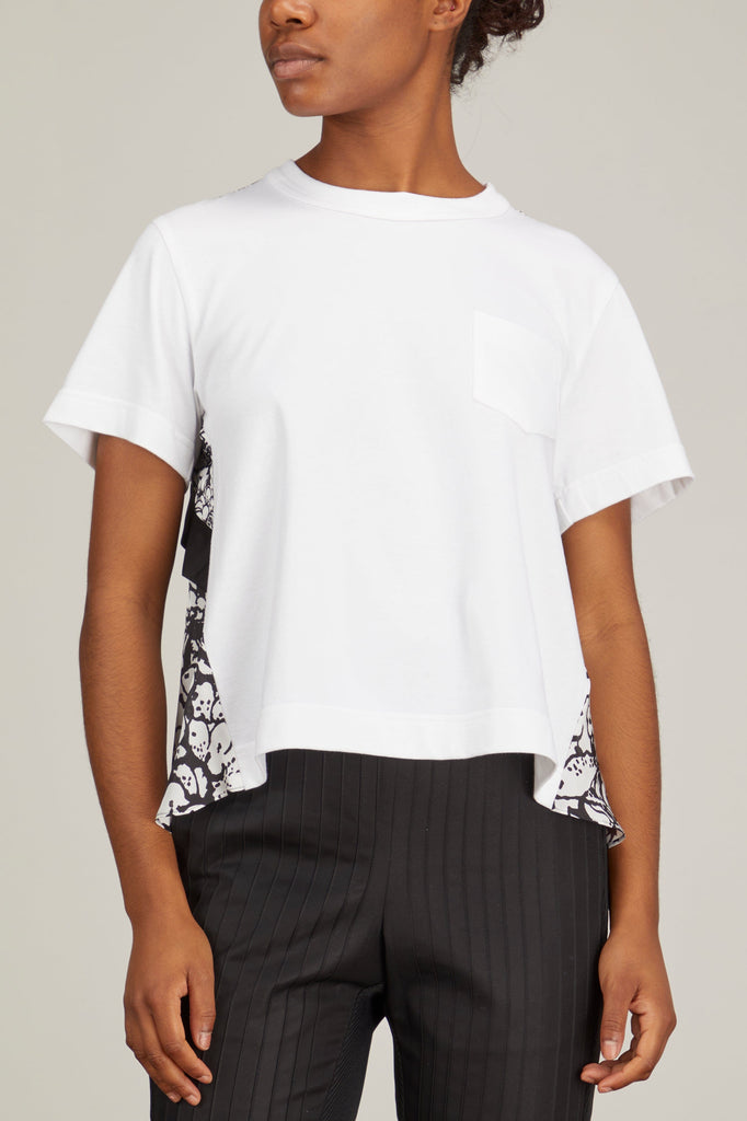 Sacai Floral Print T-Shirt in White Black – Hampden Clothing