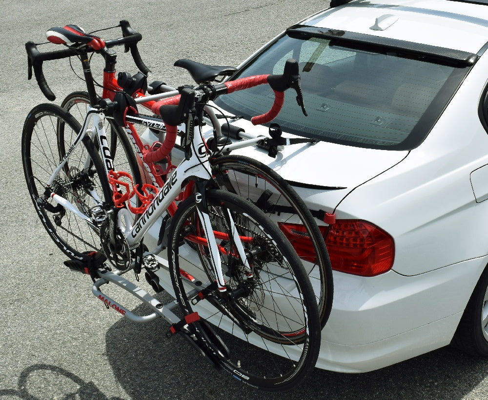 bike rack behind car