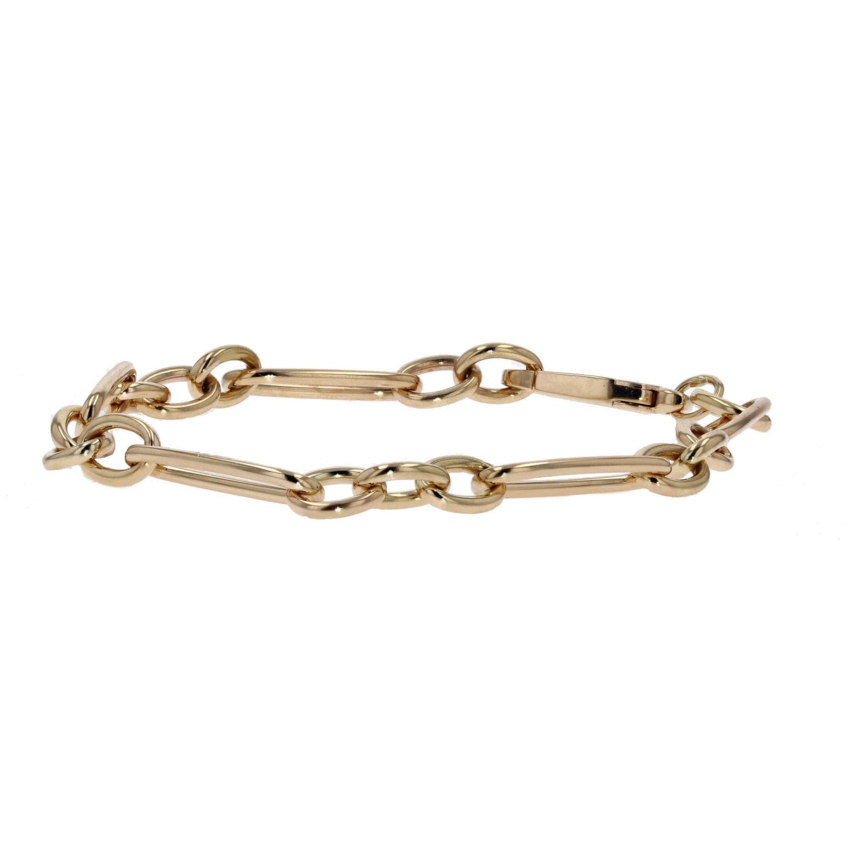 Roberto Coin Chain Bracelet Alternating Gold Oval Links