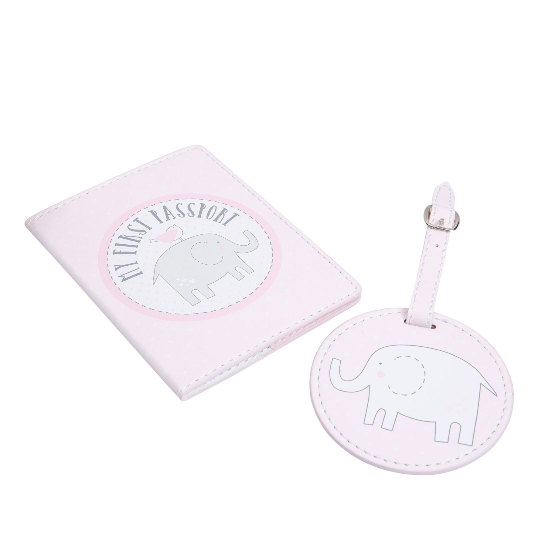 Baby Girl Passport and Luggage Tag Set Gift Elephant Design CG1720P 
