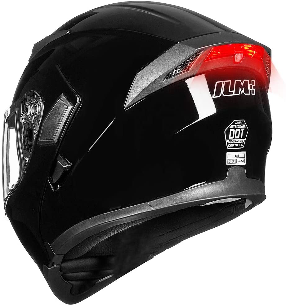 Motorcycle Dual Visor up Modular Full Face Helmet DOT LED Lig – Automotive
