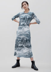 Boardwalk TShirt Dress - Etching Print