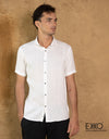 Linen Cotton Short Sleeve Shirt EMSACS0685LCSS1345