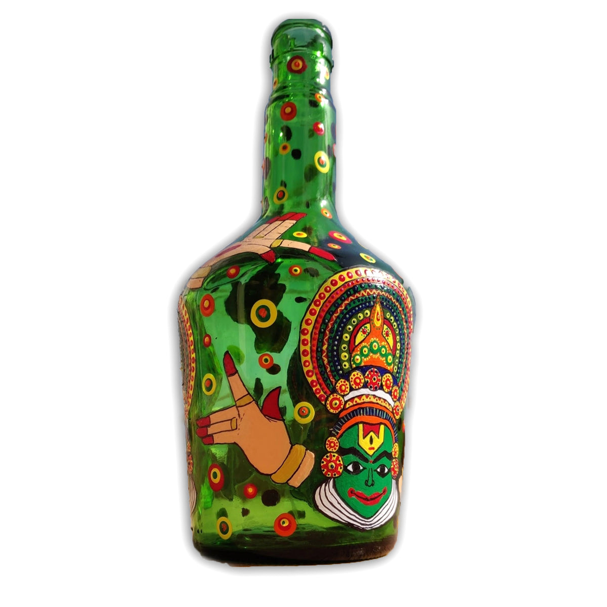 Traditional Kathakali Handpainted Bottle with LED light – Mytr