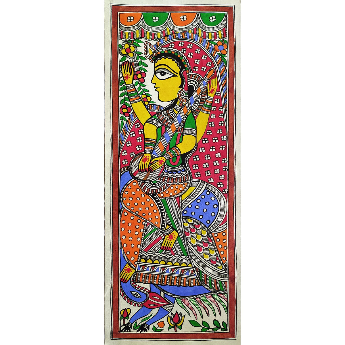 Ma Saraswati Madhubani & Mithila Painting – Mytr