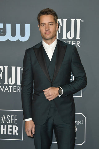 Justin Hartley in Isaia and Omega jewelry