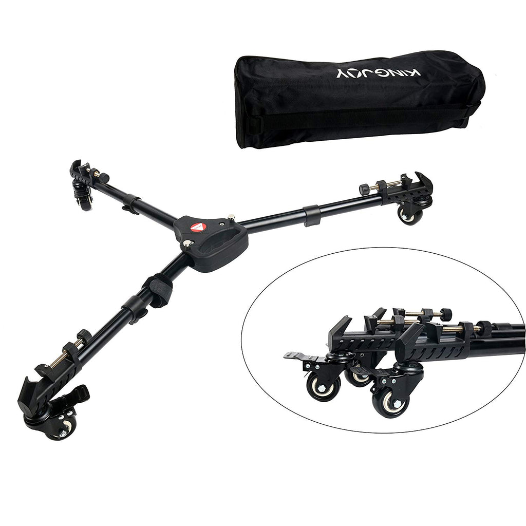VX-600 Professional Heavy Duty Tripod Dolly with Wheels and Adjustable Leg Mounts Compatible with Canon Nikon Sony Cameras Camcorder Photo Video Lighting