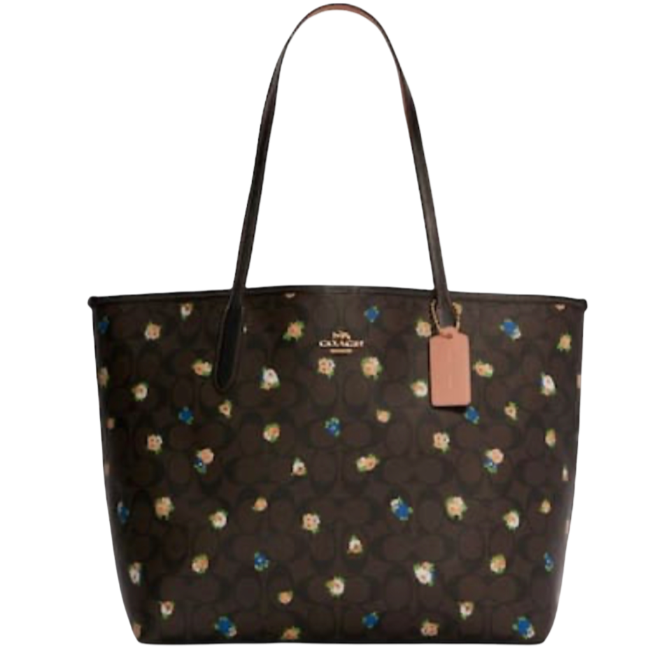 coach town tote with coach print