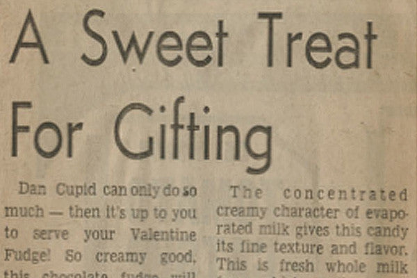Valentine Fudge Vintage Recipe Clipping