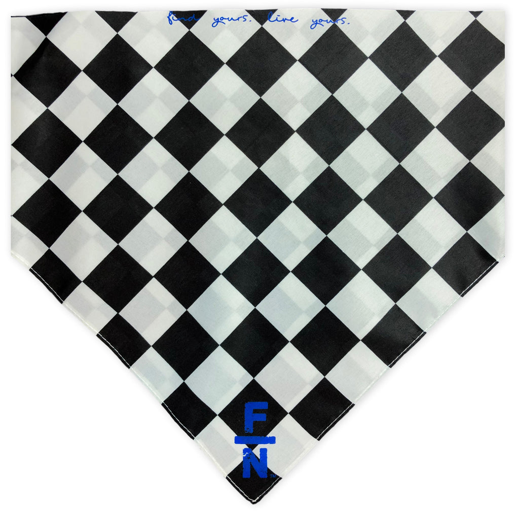 Dark Blue FN Checkered Flag Bandana