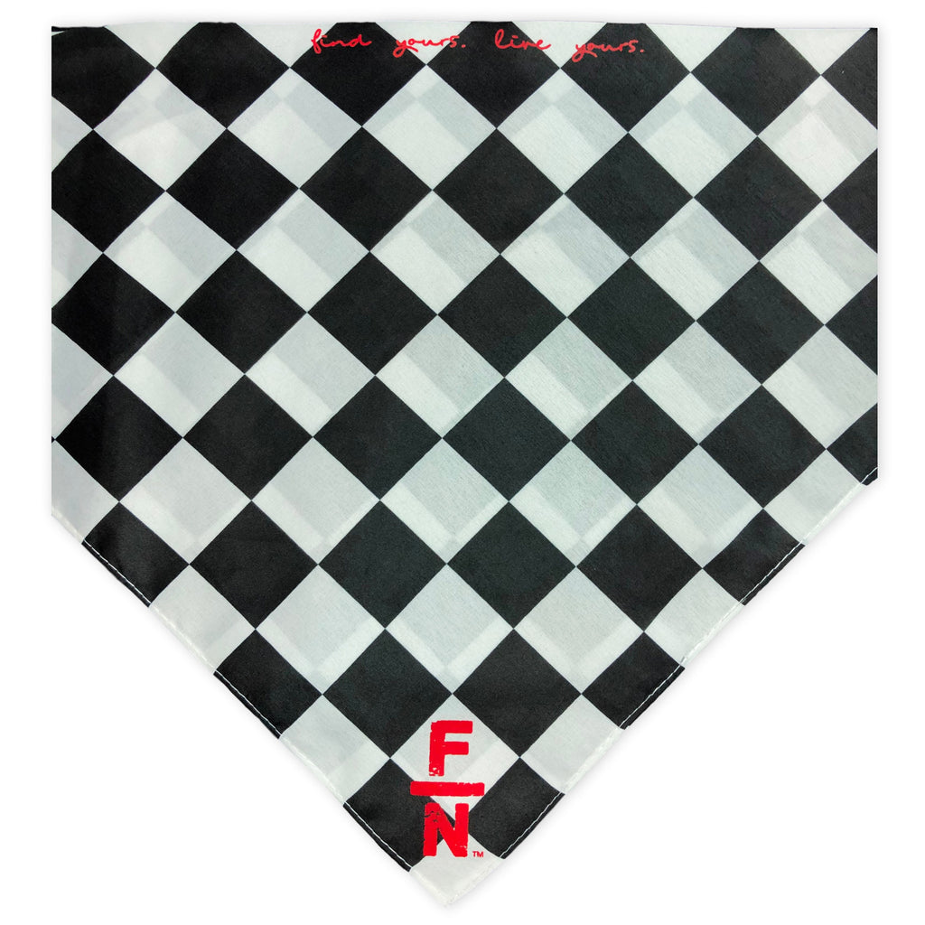Red FN Checkered Flag Bandana