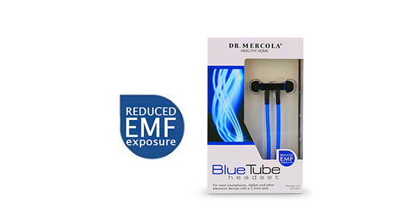 Dr Mercola Blue Tube Air Headset Radiation Free Metal Binaural Earbuds Earphone with Mic