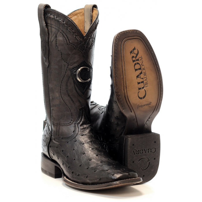 CUADRA MEN'S OSTRICH WIDE SQUARE TOE RODEO COWBOY 3Z1OA1 RR Western Wear