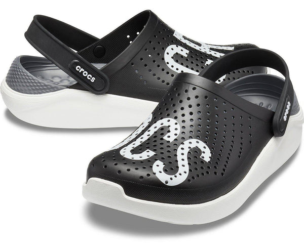 crocs white and black