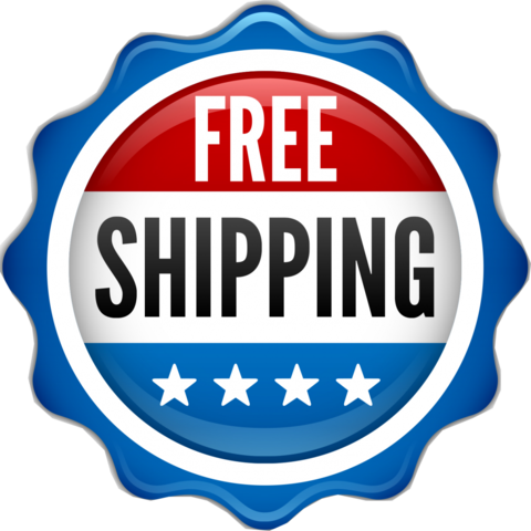 Round red, white and blue Free Shipping badge