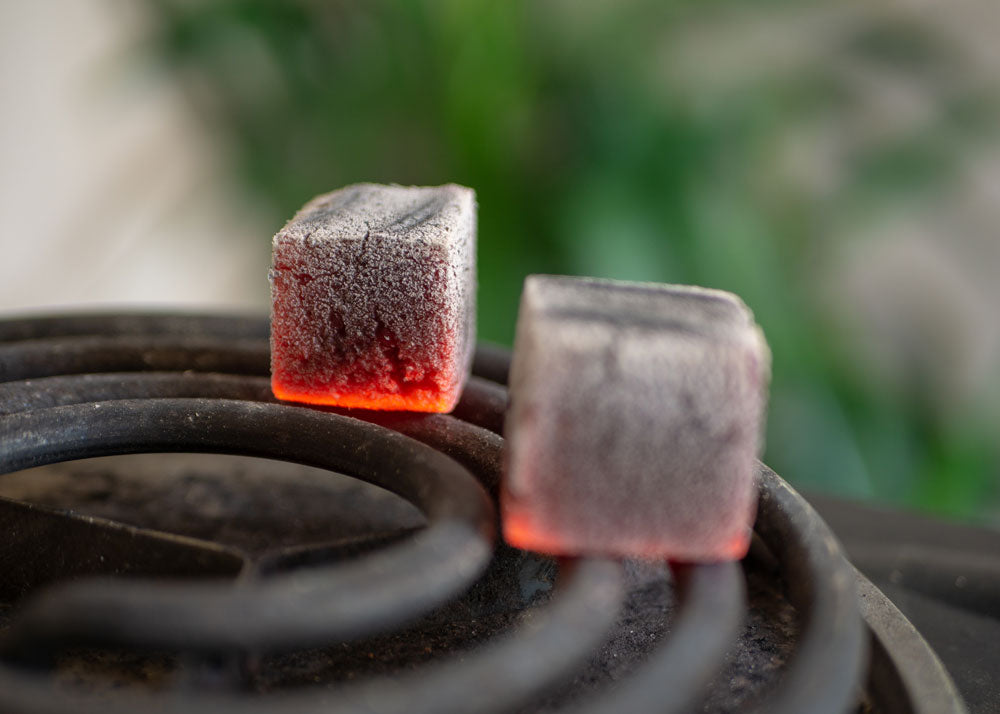 Red-hot hookah coals